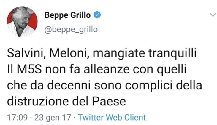 Beppe Grillo: il M5S non fa alleanze
