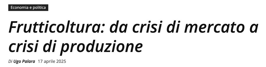 crisi della frutticoltura italiana