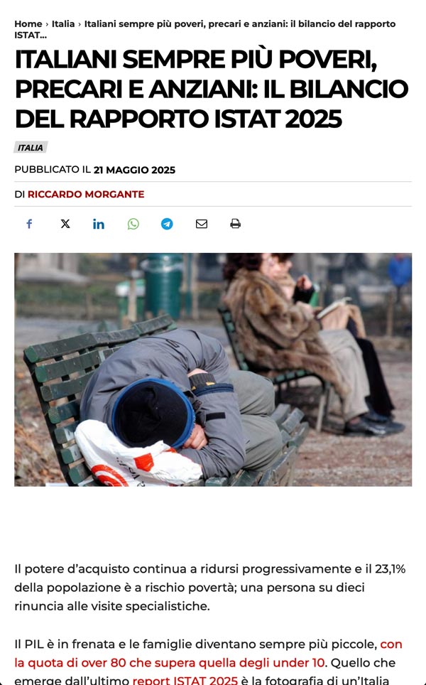 Milionari in Italia non contribuiscono a redistribuire i redditi